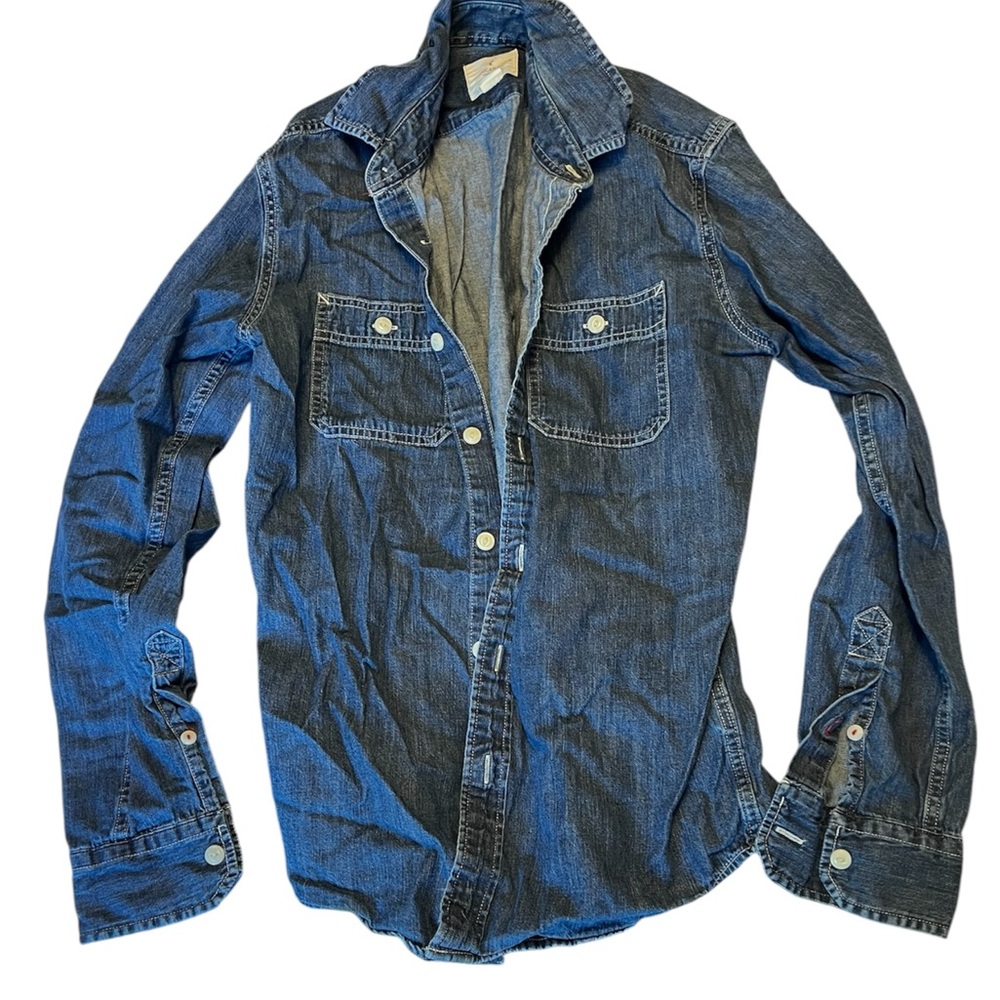 American Eagle Outfitters Indigo Button-Down Shirt